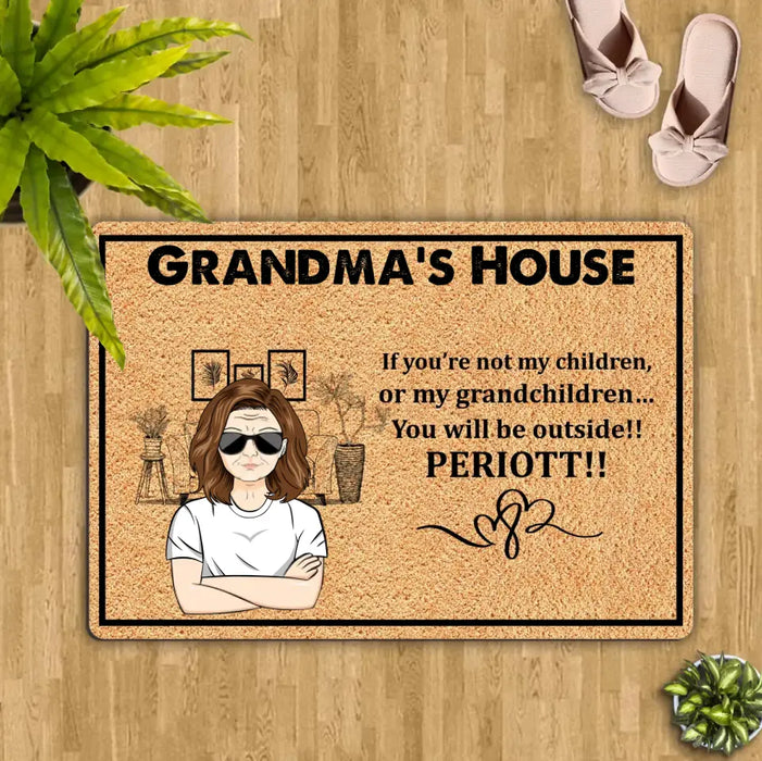 Personalized Grandma Doormat - Mother's Day Gift Idea Grandma - You Will Be Outside