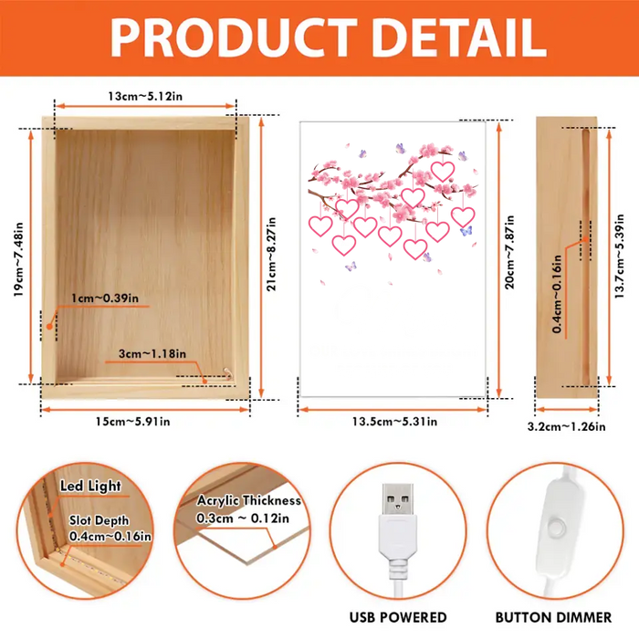 Personalized Mom Frame Light Box - Gift Idea For Mother's Day - Up to 10 Names - Mom Our Love Shines Bright Because Of You