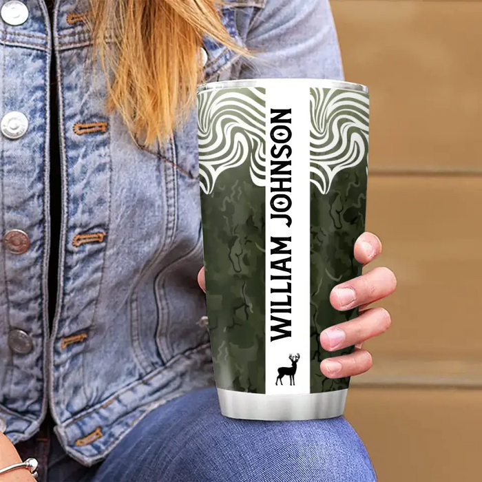 Personalized Deer Hunting Tumbler - Gift For Hunting Lover/Birthday Gift - Keep Calm And Aim For The Chest