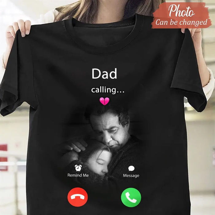 Personalized Memorial Mom Shirt/Hoodie - Upload Photo - Memorial Gift Idea For Mom/Dad - Mom Calling...