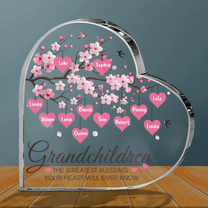 Personalized Grandma Acrylic Plaque - Mother's Day Gift For Grandma - Up to 12 Kids - Grandchildren The Greatest Blessing Your Heart Will Ever Know