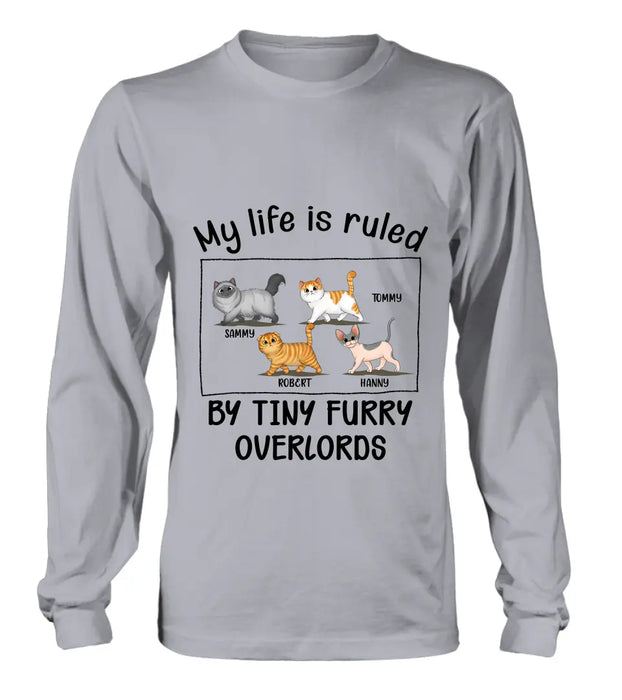 Personalized Cat T-shirt/Hoodie - Gift Idea For Cat Lovers - My Life Is Ruled By Tiny Furry Overlords