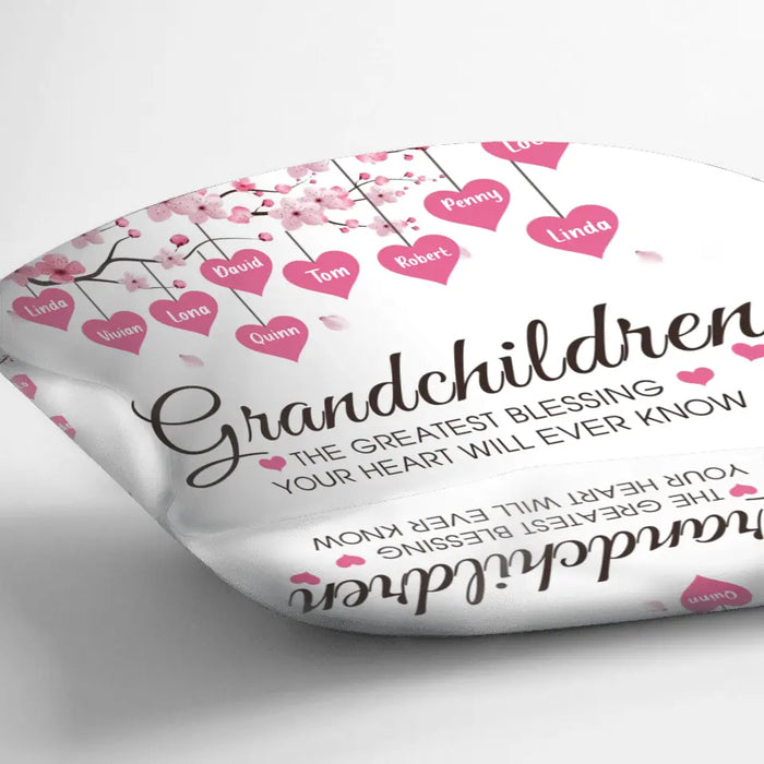 Personalized Grandma Pillow Cover - Gift Idea For Grandma - Up to 11 Kids - Grandma's Egg - The Greatest Blessing