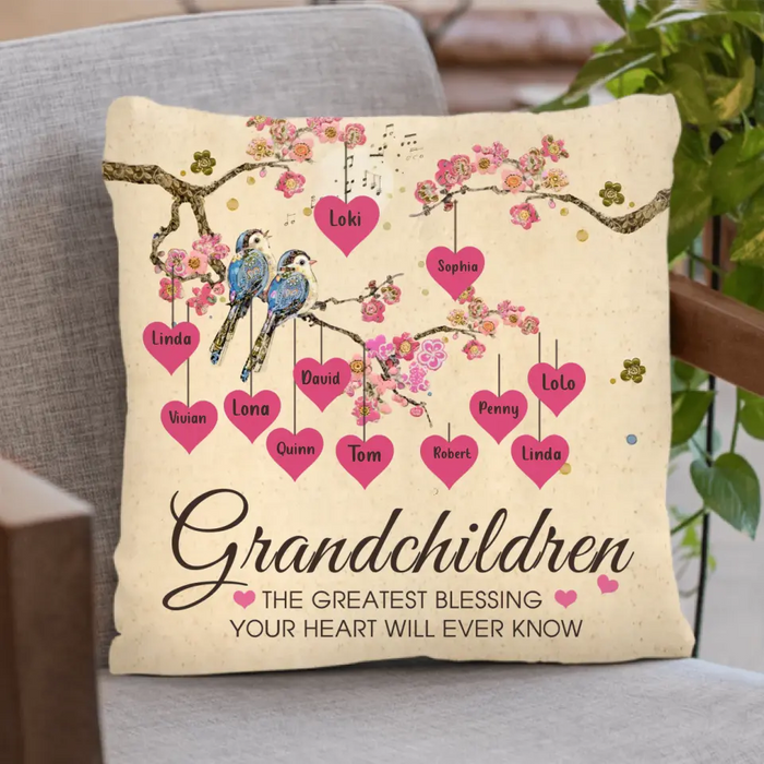 Personalized Grandma Pillow Cover - Gift Idea For Grandma - Up to 11 Kids - Grandma's Egg - Grandchildren