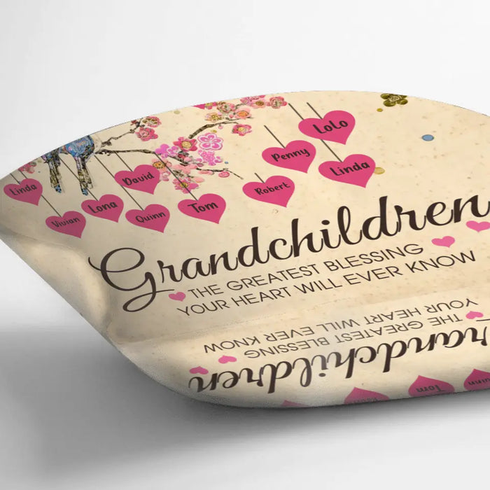 Personalized Grandma Pillow Cover - Gift Idea For Grandma - Up to 11 Kids - Grandma's Egg - Grandchildren
