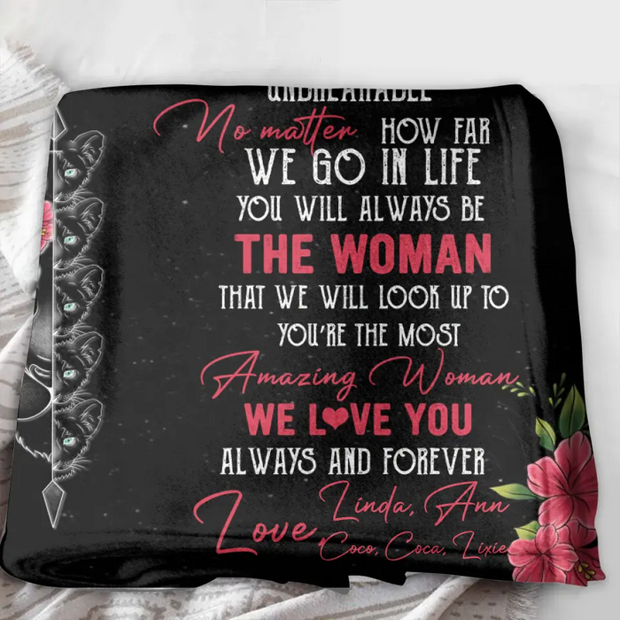 Personalized Mom & Children Quilt/Fleece Throw Blanket - Mother's Day Gift Idea To Mom - Up to 5 Children - To Our Beloved Bonus Mom