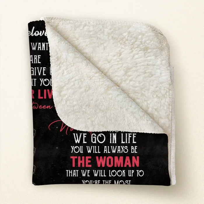 Personalized Mom & Children Quilt/Fleece Throw Blanket - Mother's Day Gift Idea To Mom - Up to 5 Children - To Our Beloved Bonus Mom
