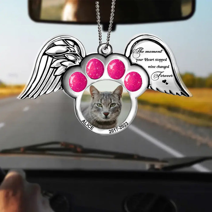 Personalized Memorial Cat Wings Aluminum/Acrylic Ornament - Memorial Gift Idea For Christmas - Upload Pet Photo - Angels Don't Always Have Wings Sometimes They Have Whiskers