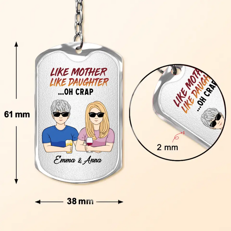 Personalized Mom & Daughter/Son Aluminum Keychain - Gift For Mom/Daughter/Son - Mother's Day Gift Idea - I Get My Attitude From My Freakin' Awesome Mom