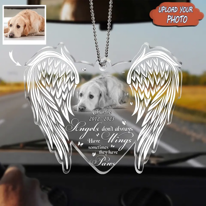 Personalized Memorial Pet Photo Acrylic Ornament - Memorial Gift Idea for Pet Owners - God Has You In His Arms I Have You In My Heart