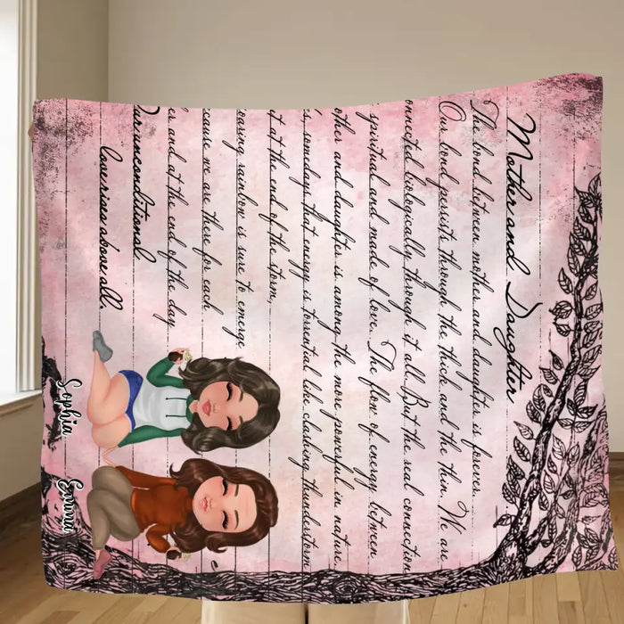 Personalized Mom & Daughter Quilt/Fleece Throw Blanket - Mother's Day Gift Idea To Mom - Our Unconditional Love Rises Above All