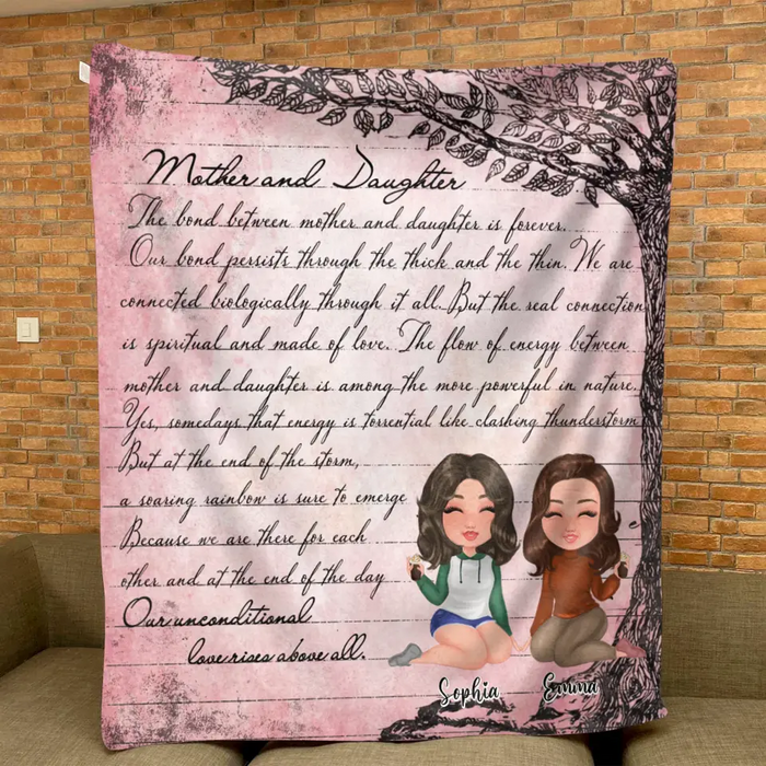 Personalized Mom & Daughter Quilt/Fleece Throw Blanket - Mother's Day Gift Idea To Mom - Our Unconditional Love Rises Above All