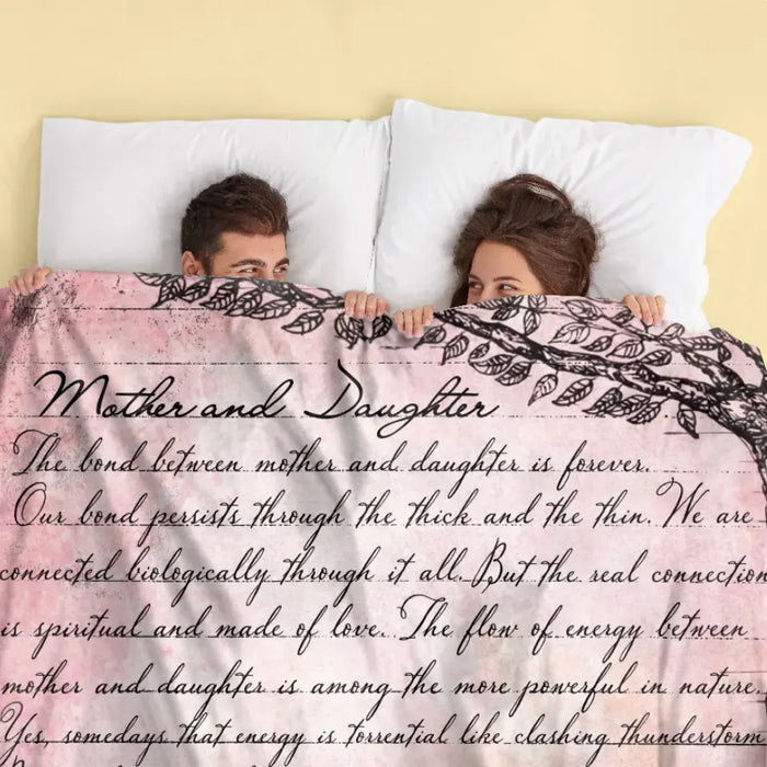 Personalized Mom & Daughter Quilt/Fleece Throw Blanket - Mother's Day Gift Idea To Mom - Our Unconditional Love Rises Above All
