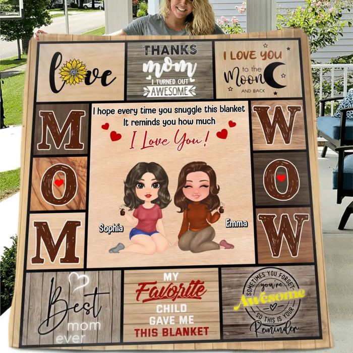 Personalized Mom & Daughter Quilt/Fleece Throw Blanket - Mother's Day Gift Idea To Mom - Thanks Mom It Turned Out Awesome