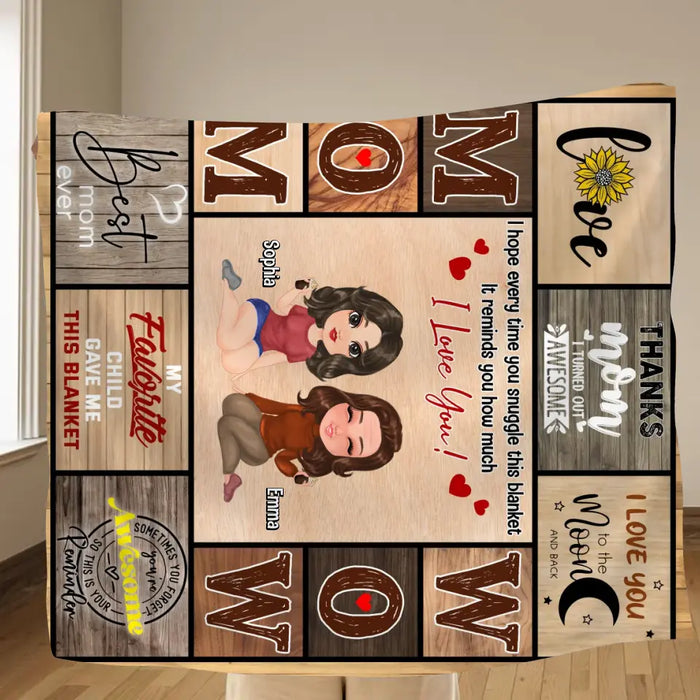 Personalized Mom & Daughter Quilt/Fleece Throw Blanket - Mother's Day Gift Idea To Mom - Thanks Mom It Turned Out Awesome