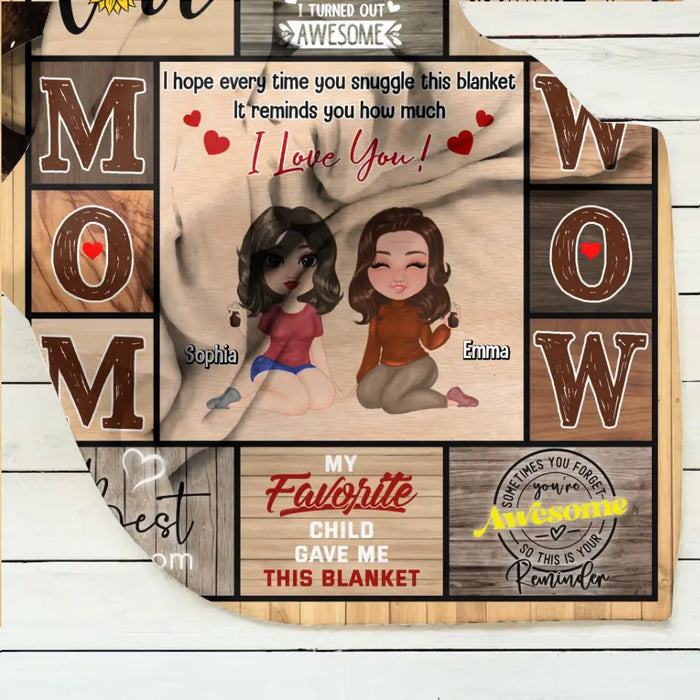 Personalized Mom & Daughter Quilt/Fleece Throw Blanket - Mother's Day Gift Idea To Mom - Thanks Mom It Turned Out Awesome