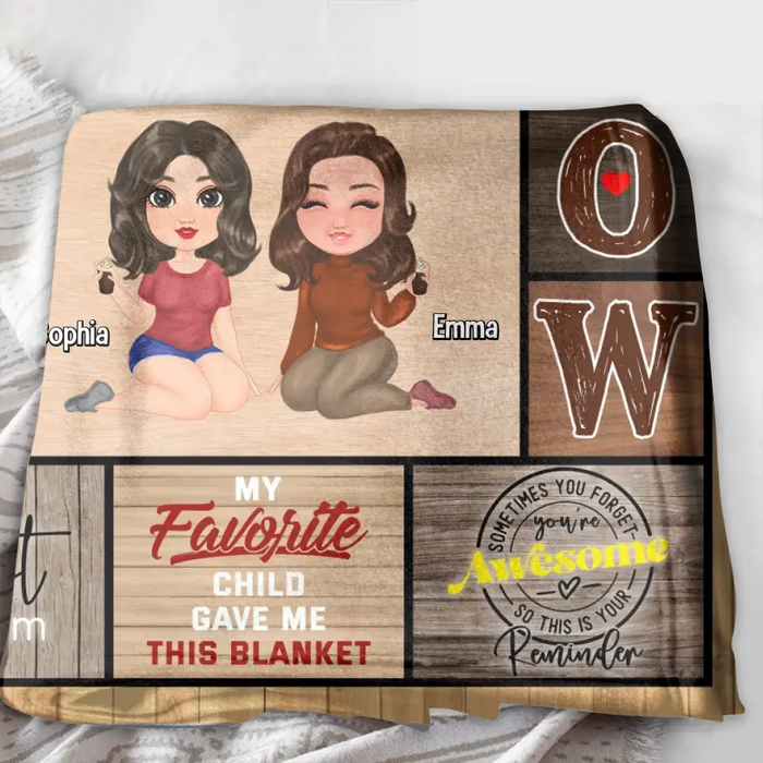 Personalized Mom & Daughter Quilt/Fleece Throw Blanket - Mother's Day Gift Idea To Mom - Thanks Mom It Turned Out Awesome