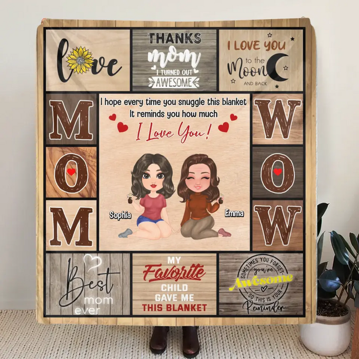 Personalized Mom & Daughter Quilt/Fleece Throw Blanket - Mother's Day Gift Idea To Mom - Thanks Mom It Turned Out Awesome