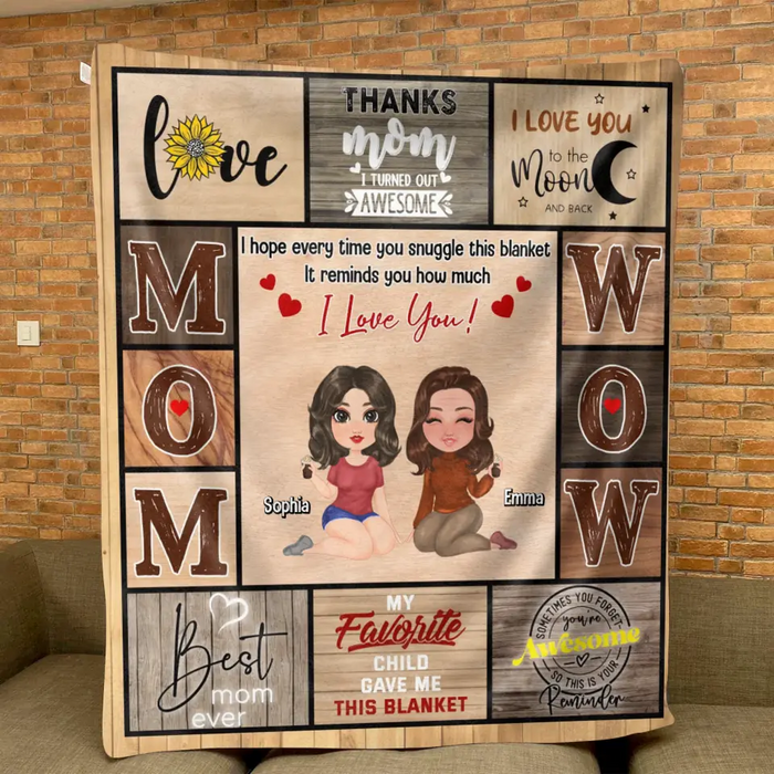 Personalized Mom & Daughter Quilt/Fleece Throw Blanket - Mother's Day Gift Idea To Mom - Thanks Mom It Turned Out Awesome