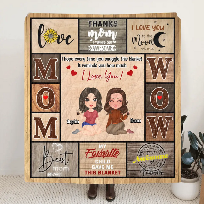 Personalized Mom & Daughter Quilt/Fleece Throw Blanket - Mother's Day Gift Idea To Mom - Thanks Mom It Turned Out Awesome