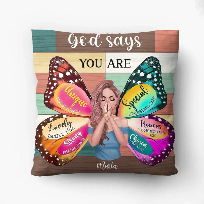Personalized Prayer Pillow Cover - Inspiration Religious Gifts Idea - God Says You Are Special Ephesians