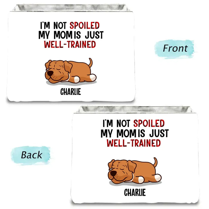 Personalized Dog Storage Box - Up to 4 Pets - Gift Idea for Dog/Cat Lovers - I'm Not Spoiled My Dad Is Just Well-Trained