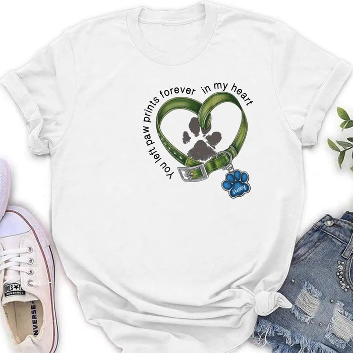 Personalized Dog Shirt/Hoodie - Gift Idea For Dog Lover/Mother's Day/Father's Day - You Left Paw Prints Forever In My Heart