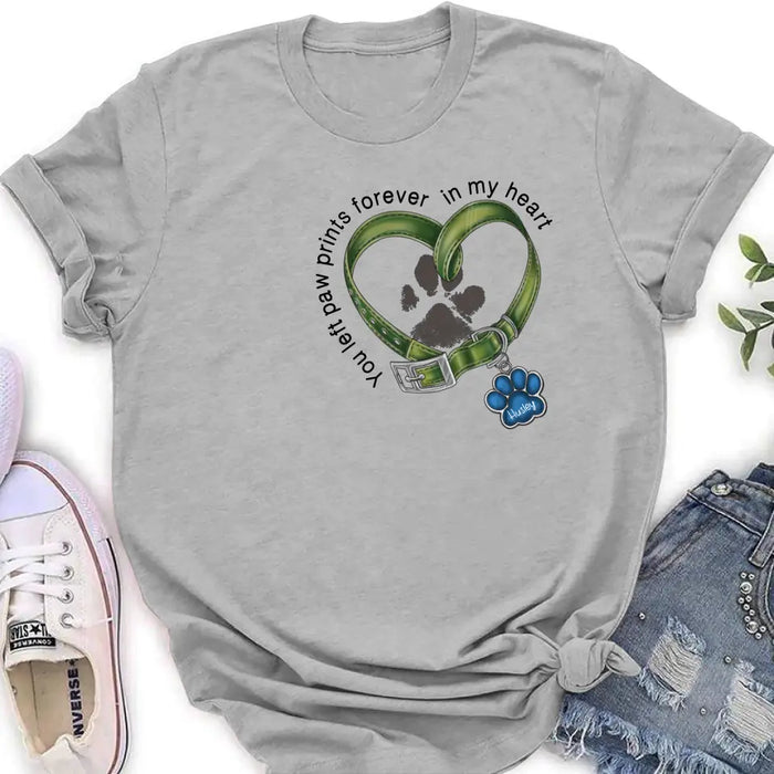 Personalized Dog Shirt/Hoodie - Gift Idea For Dog Lover/Mother's Day/Father's Day - You Left Paw Prints Forever In My Heart