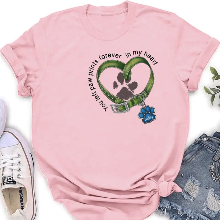 Personalized Dog Shirt/Hoodie - Gift Idea For Dog Lover/Mother's Day/Father's Day - You Left Paw Prints Forever In My Heart