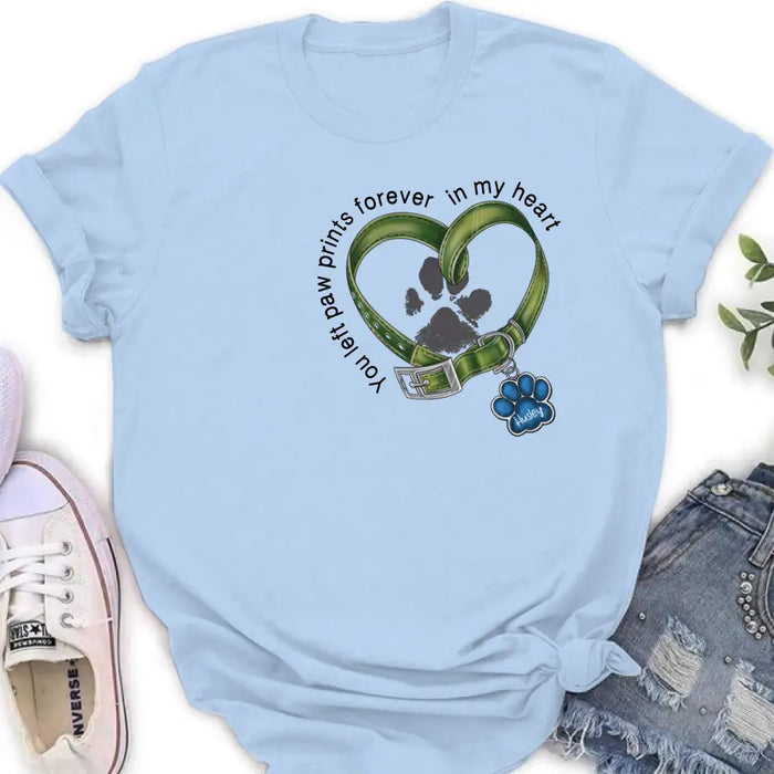 Personalized Dog Shirt/Hoodie - Gift Idea For Dog Lover/Mother's Day/Father's Day - You Left Paw Prints Forever In My Heart