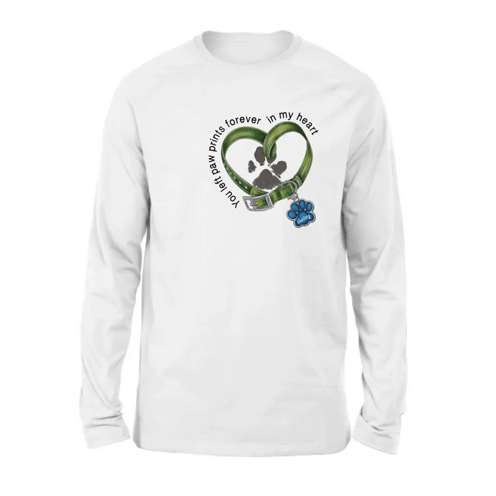 Personalized Dog Shirt/Hoodie - Gift Idea For Dog Lover/Mother's Day/Father's Day - You Left Paw Prints Forever In My Heart