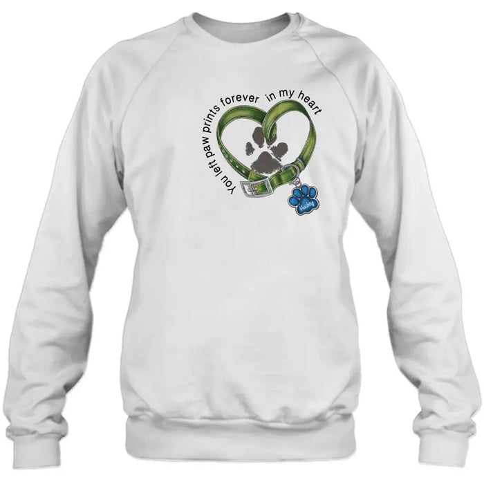 Personalized Dog Shirt/Hoodie - Gift Idea For Dog Lover/Mother's Day/Father's Day - You Left Paw Prints Forever In My Heart