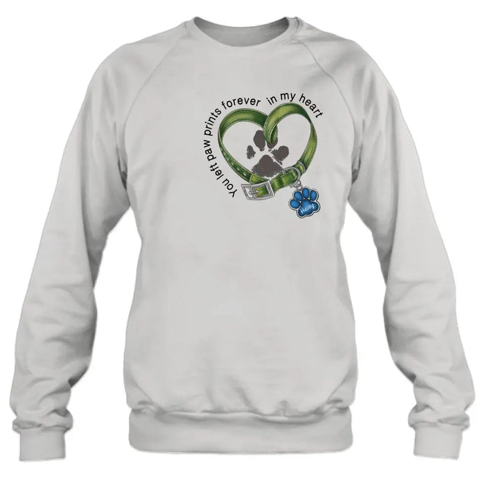 Personalized Dog Shirt/Hoodie - Gift Idea For Dog Lover/Mother's Day/Father's Day - You Left Paw Prints Forever In My Heart