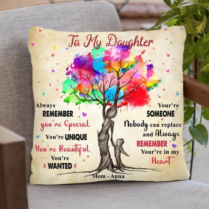 Personalized To My Daughter Quilt/Fleece Throw Blanket/Pillow Cover - Gift Idea From Mother To Daughter - Always Remember You're Special