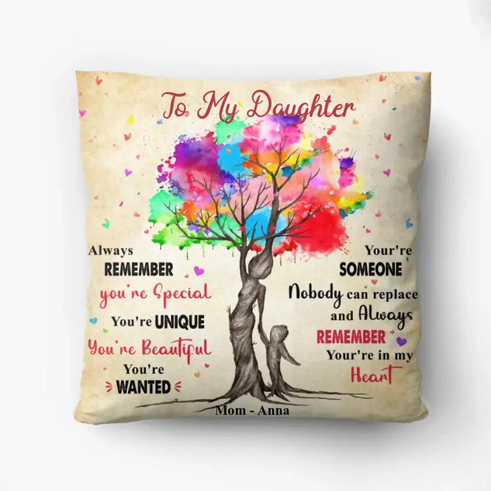 Personalized To My Daughter Quilt/Fleece Throw Blanket/Pillow Cover - Gift Idea From Mother To Daughter - Always Remember You're Special