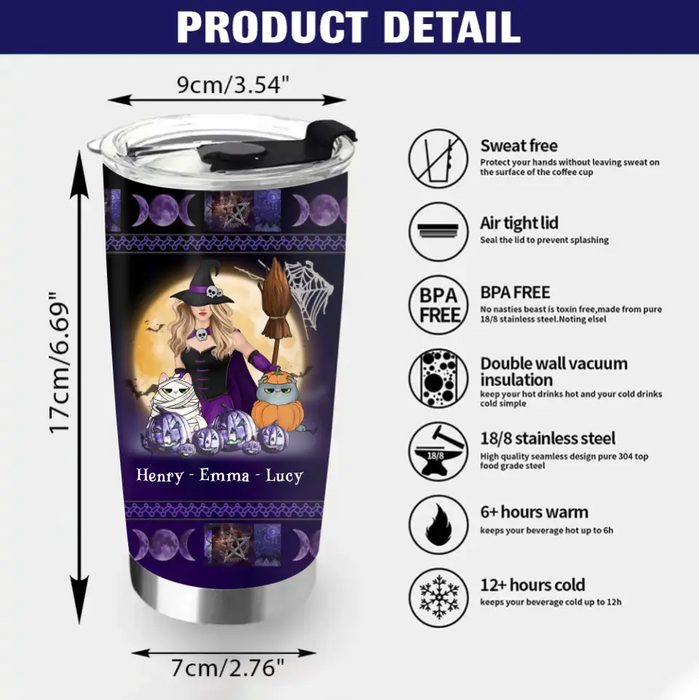Personalized Halloween Witch Tumbler - Gift Idea For Halloween/Witch Lovers/Pet Lovers - Witch By Nature Bitch By Choice