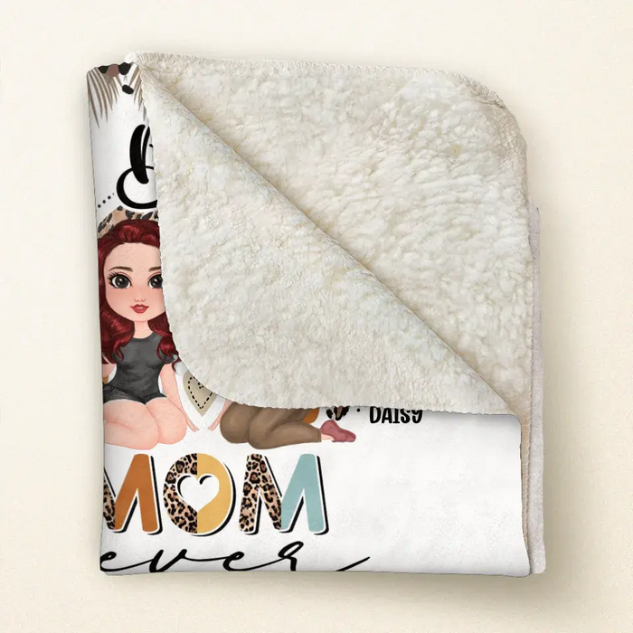 Personalized Mom Fleece Throw/Quilt Blanket - Mom with up to 3 Children - Mother's Day Gift Idea - Best Mom Ever