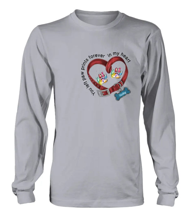 Personalized Dog Collar Rainbow Print Shirt/Hoodie - Gift Idea For Dog Lover/Mother's Day/Father's Day - You Left Paw Prints Forever In My Heart