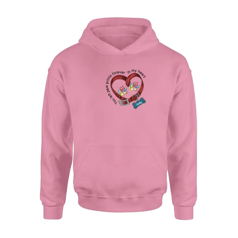 Personalized Dog Collar Rainbow Print Shirt/Hoodie - Gift Idea For Dog Lover/Mother's Day/Father's Day - You Left Paw Prints Forever In My Heart