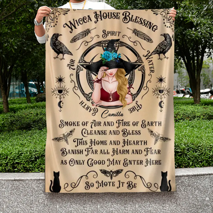 Personalized Witch Flag Sign - Halloween Gift Idea For Witch Lovers - Wicca House Blessing