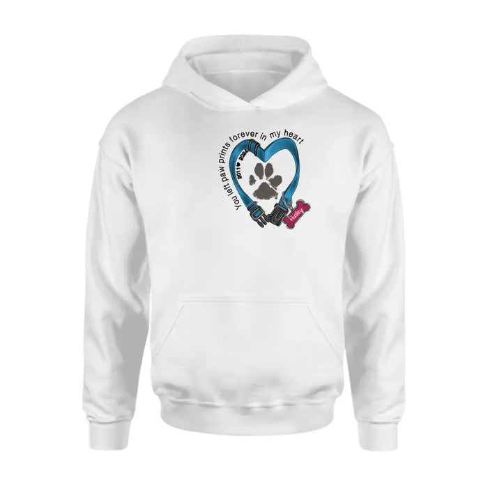 Personalized Dog Collar Rainbow Print Shirt/Hoodie - Gift Idea For Dog Lover/Mother's Day/Father's Day - The Road To My Heart Is Paved With Paw Prints