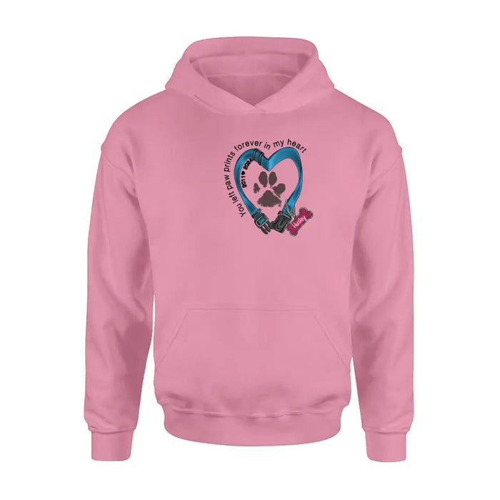 Personalized Dog Collar Rainbow Print Shirt/Hoodie - Gift Idea For Dog Lover/Mother's Day/Father's Day - The Road To My Heart Is Paved With Paw Prints