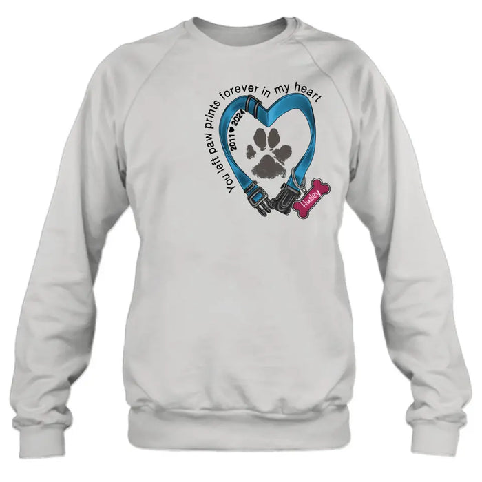 Personalized Dog Collar Rainbow Print Shirt/Hoodie - Gift Idea For Dog Lover/Mother's Day/Father's Day - The Road To My Heart Is Paved With Paw Prints