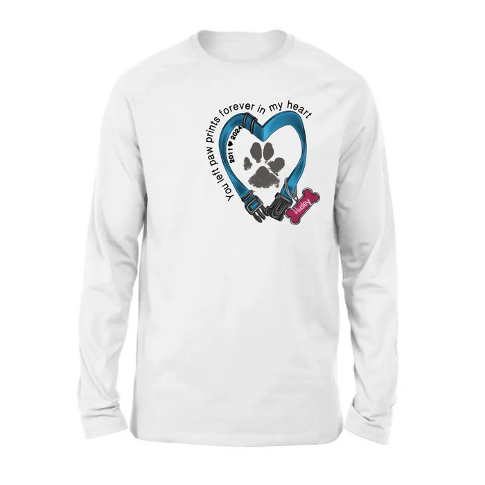Personalized Dog Collar Rainbow Print Shirt/Hoodie - Gift Idea For Dog Lover/Mother's Day/Father's Day - The Road To My Heart Is Paved With Paw Prints