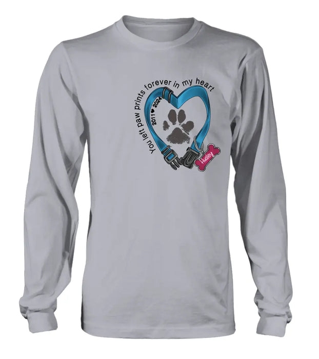 Personalized Dog Collar Rainbow Print Shirt/Hoodie - Gift Idea For Dog Lover/Mother's Day/Father's Day - The Road To My Heart Is Paved With Paw Prints