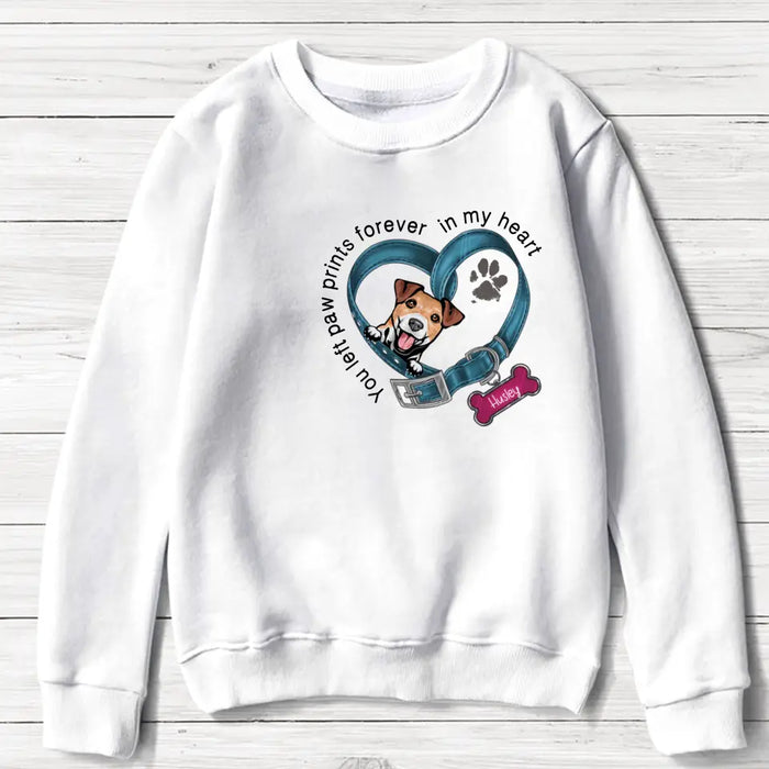Personalized Dog Collar Sweater - Memorial Gift Idea For Dog Lover/Mother's Day/Father's Day - You Left Paw Prints Forever In My Heart