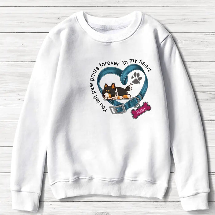 Personalized Memorial Dog Collar Sweater - Memorial Gift Idea For Dog Lover/Mother's Day/Father's Day - You Left Paw Prints Forever In My Heart