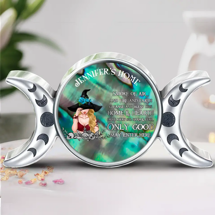Personalized Witch Acrylic Plaque - Halloween Gift Idea For Friend/Wiccan Decor/Pagan Decor - Only Good May Enter Here