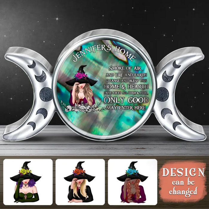 Personalized Witch Acrylic Plaque - Halloween Gift Idea For Friend/Wiccan Decor/Pagan Decor - Only Good May Enter Here