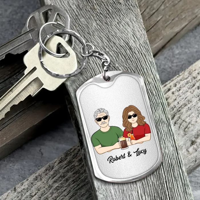 Personalized Grandpa Aluminum Keychain - Gift Idea For Grandpa/Father's Day - Grandpa Knows Every Thing